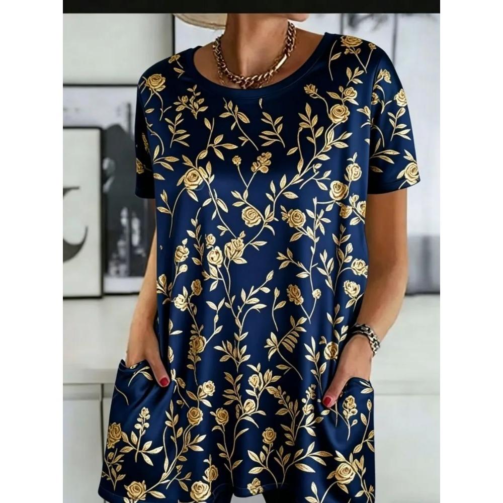 2026 New Summer Short Sleeved T-shirt, 3D Printed Pocket T-shirt, Casual and Fashionable, Plus Size T-shirt 3XL