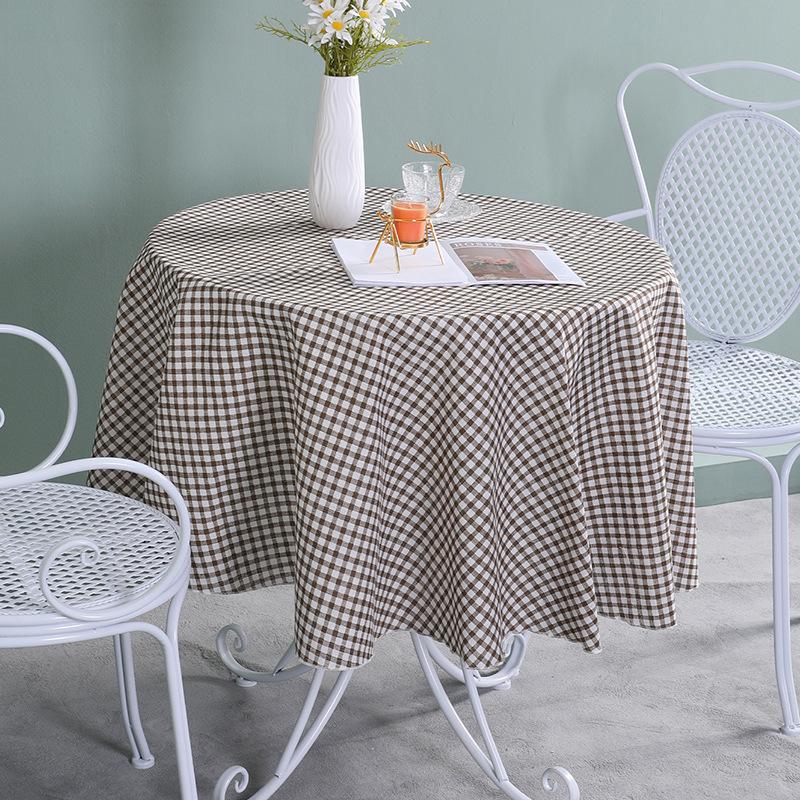 Runde Tischdecke Baumwolle Leinen Karierte Tischdecke Klein Frisch Runde Tischdecke Couchtisch Tischdecke Couchtischdecke