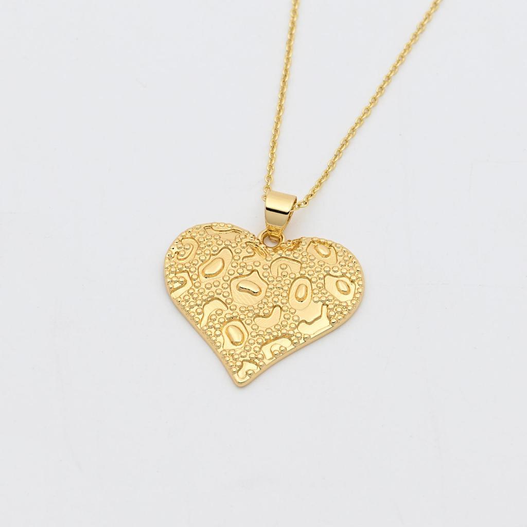 Collar con Colgante de Corazón de Esmalte de Cobre Bohemio para Mujer