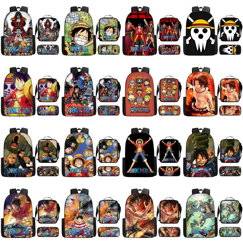 One Piece Piece Anime School Backpack With Air Cushion Straps And Durable Material For Children