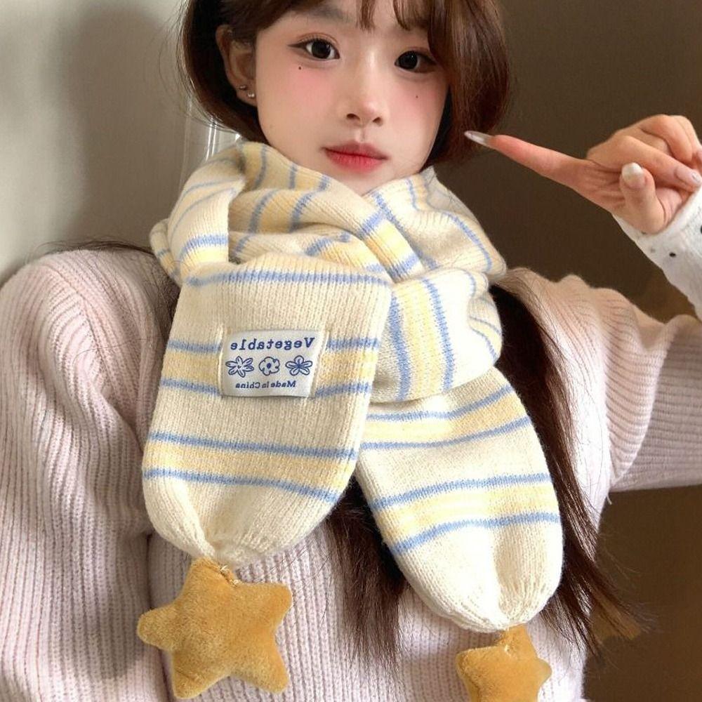 Thicken Knit Scarf Soft Neck Scarf New Cross Scarf Women