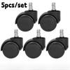 5Pcs Universal Mute Office Chair Wheel Caster 2 Inch Heavy Duty Swivel Castor DIY Replace Furniture Wheels Roller Rubber Brake