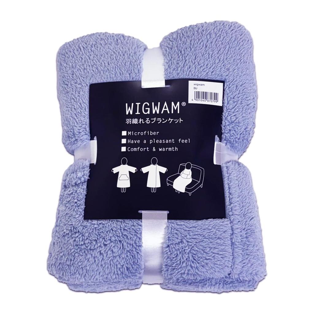 WIGWAM Wearable Blanket, Blue (136cm Wide X 150cm Long), Loungewear, Warm, Unisex, Front Pocket, Button Closure