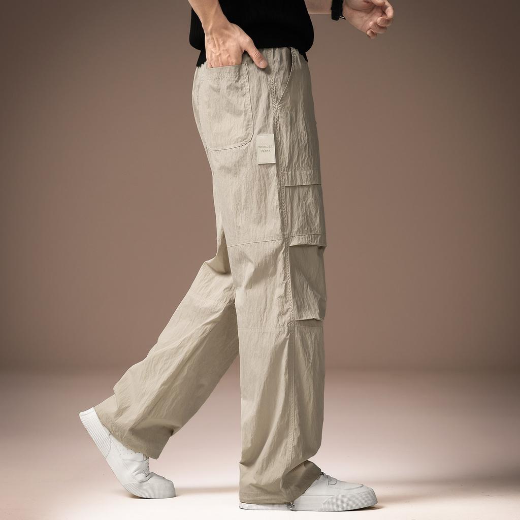 High-end Outdoor Thin Multi-pocket Tooling Charging Pants for Men's Summer New Loose Straight Casual Pants for Men