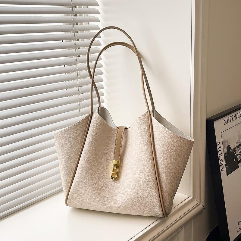 Large-capacity Simple Handbag Bag Women's New Fashion Contrasting Color Shoulder Underarm Bag Commuter Tote Bag