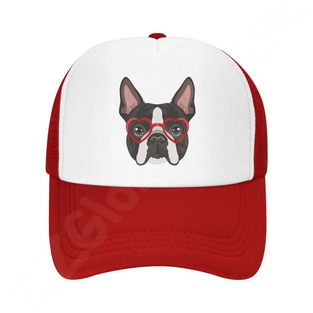 Denim-Kappe, Boston Terrier-Hund, Baseball-Dad-Cap, klassisch gewaschen, 100 % Baumwolle, verstellbar, lässig, Sport, für Unisex, Damen, Mütze