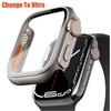 Glass+Case for Apple Watch 44mm 45mm 41mm 40mm 42mm 38mm Screen Protector Cover Change Ultra Bumper iWatch Series 8 7  SE 6 5 3