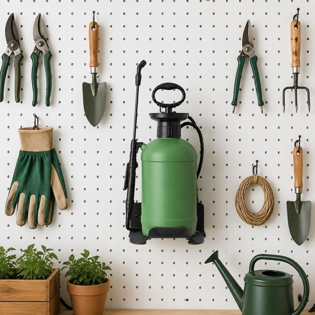 Garden Sprayer Holder Wall Mount Bracket for Outdoor Storage Garage Shed Tool Organizer Heavy Duty Metal Construction Durable Support