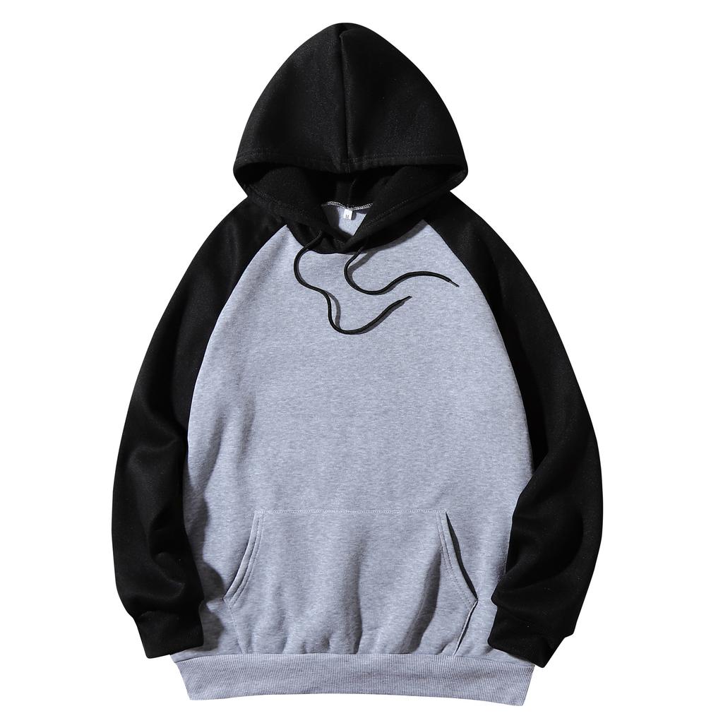 Women's Color Stitching Hooded Sweatshirt Unisex Long Sleeve Pullover Casual All-match Hoodies for Autumn Winter