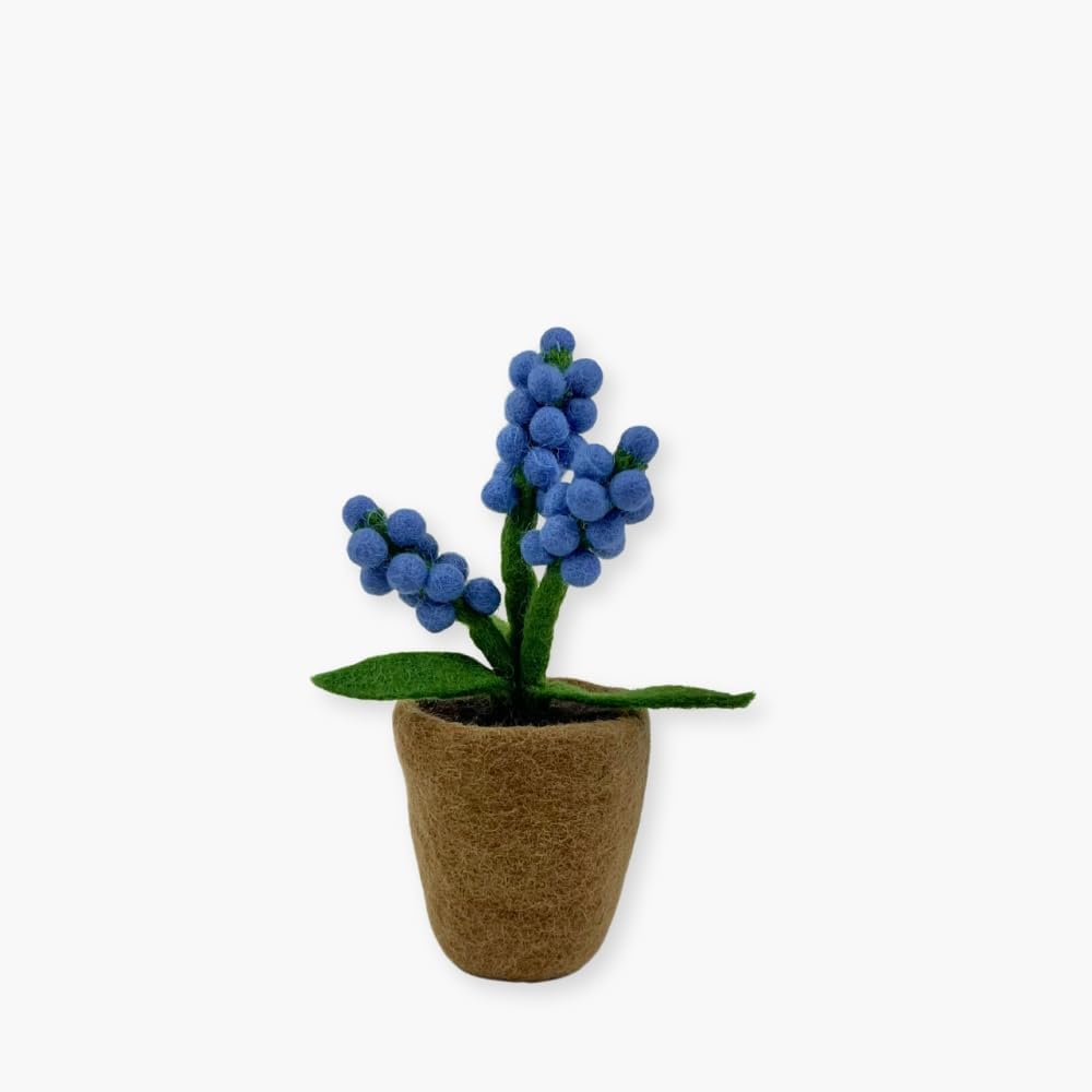 Humble Hilo Handmade Felt Flowers for Decoration Felt Flowers (Poettia, Red, Small) Berry Flower, Blue, Small