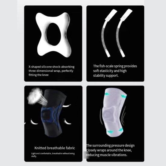 Kniebandage für Damen und Herren mit Patella-Gelpolster, Kompressions-Knieschutz für Meniskusriss, Kniebandage zur Schmerzlinderung bei Arthritis-Schmerzen beim Training mit seitlichen Stabilisatoren