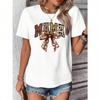 Summer 's T-Shirt Original Design Fashion Bowknot Letter Pattern Printed Soft 's Casual Round Neck Short Sleeved Tops