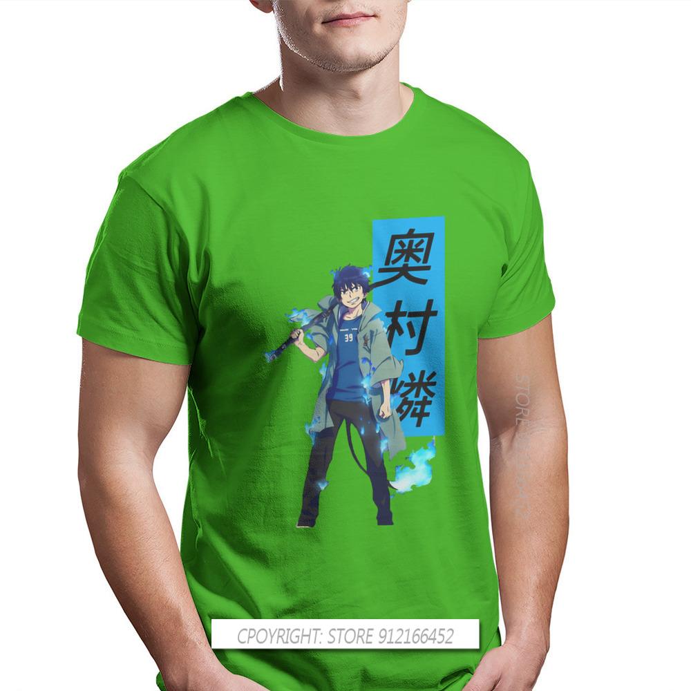 Cool Fire Unisexs Tshirt Blue Exorcist Rin Okumura Anime Oneck Tops 100 Cotton T Shirt Humor Gift Idea