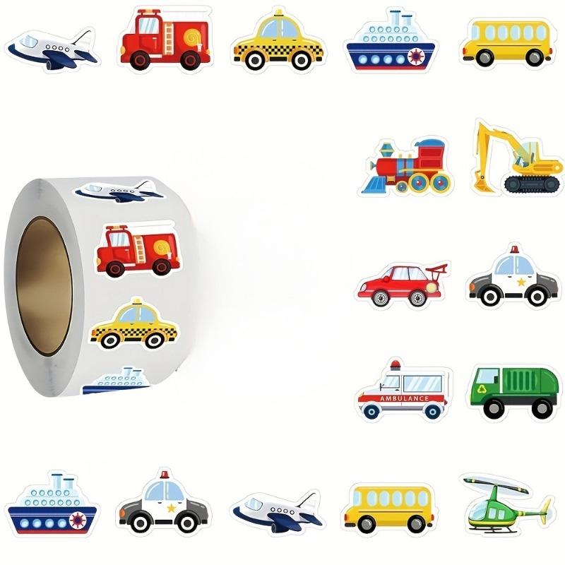500 pieces of transportation, automotive, and aircraft stickers, gift packaging labels, sticker albums, stationery