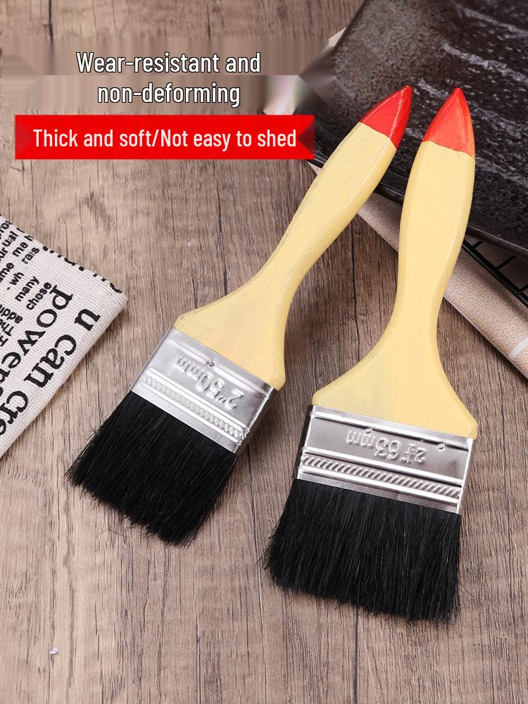 Black Pig Bristle Paint Brush for Oil Painting and Kitchen Use