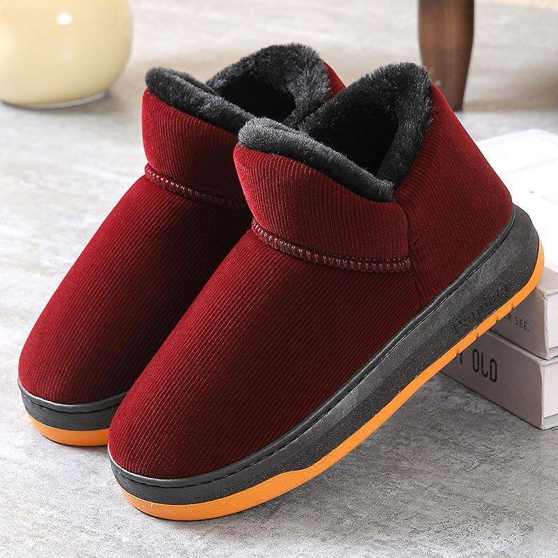 

Хлопковые туфли для среднего и пожилого возраста, мужские простые с мягкой подошвой, нескользящие, с начесом и утолщенные для сохранения тепла, обувь для мамы, домашняя обувь, сумка и один педаль 35-36 (recommended size 33-34 foot wear)