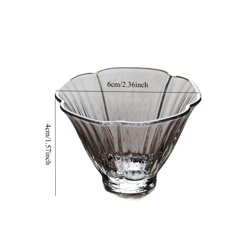 Japanese MIni Watercup Flower Floral Mini Heat Resistant Glass Japanese Kung Fu Tea Cup Teacup Set Wine Glasses Supplies