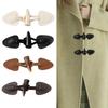 Trendy Vintage Horn Buckle Resin PU Leather Sew-On Horn Buttons Fastener Bags Decoration Sewing Crafts Button for Coats Jackets