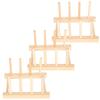3Set Christmas Kitchen Utensils Bowl Dish Draining Rack Wooden Shelf Home Decoration