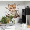 Мультяшна чашка з котиком, кав'ярня, кухня, їдальня, дім, фон для стіни, прикраса, декоративні настінні наклейки