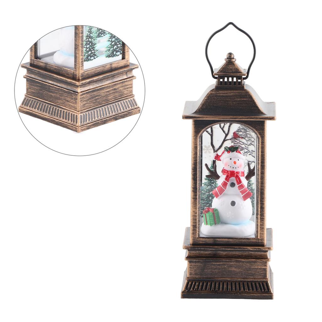 Glob de zăpadă de Crăciun în formă de lampă stradală iluminată, felinar, recuzită de decorare pentru casă, petrecere, festival, om de zăpadă