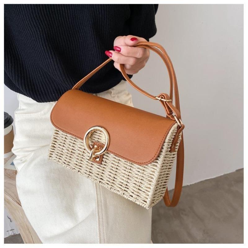 Premium Vacation Straw Bag Women's New Summer Versatile Woven Bag Shoulder Women's Bag Messenger Bag Beach Bag
