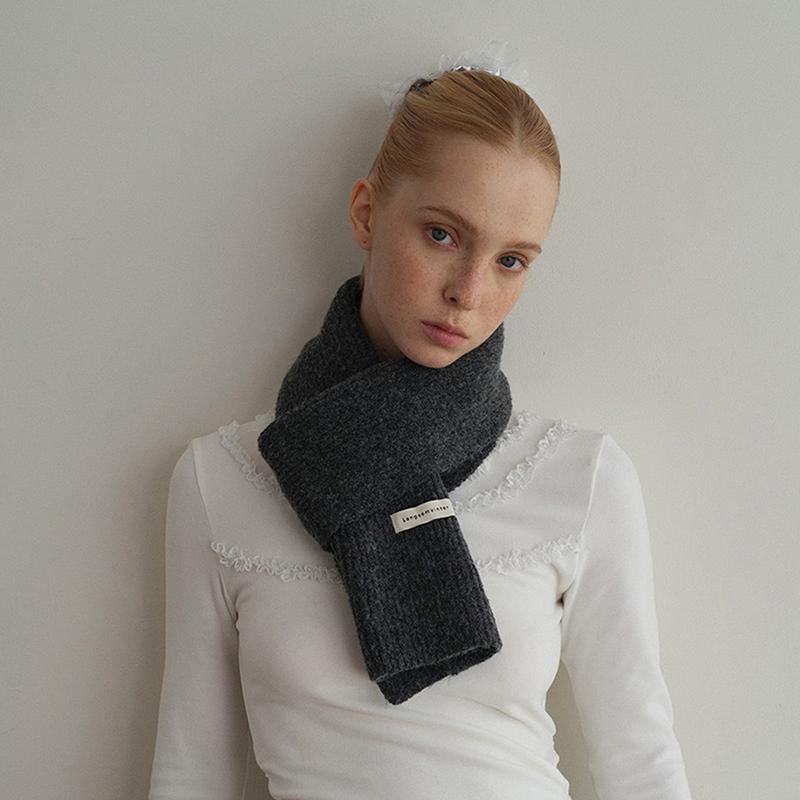 Winter Knitted Wool Scarf For Women Warm Shawls Wrap Scarves Solid Color Design Thick Soft Cashmere Pashmina Neckerchief Poncho