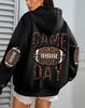 Sudadera de Rugby Holgada con Estampado de Leopardo y Bolsillos para Mujer