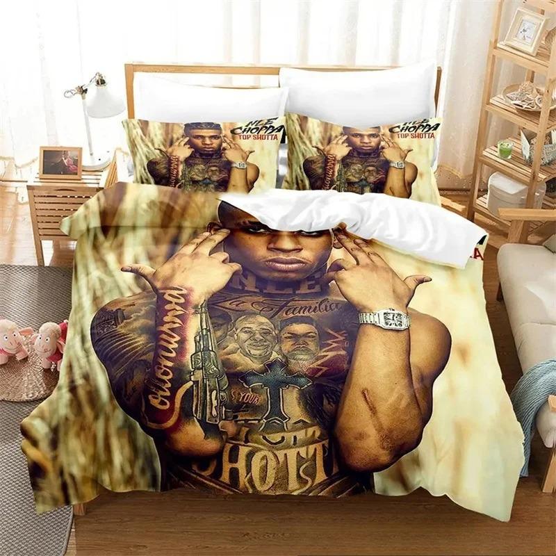 3D NLE Choppa Rapçi Yatak Takımı, Nevresim Yorgan Yatak Takımı Yorgan Kılıfı Yastık Kılıfı, King Queen Tek Boy Erkek Çocuk Kız Çocuk Yetişkinler