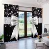 2 Pcs Crystal silver bow print curtains,suitable for bedroom,living room kitchen decoration,home decoration,window decoration