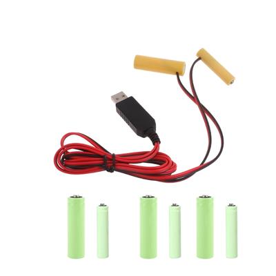 USB To 6V AA + AAA Dummy Battery Eliminate Cable for 4 AA + AAA Battery for Toy, Controllers Water Heater, Torches