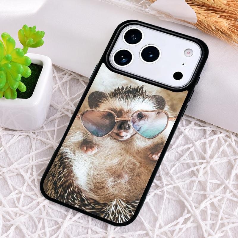 Чехол для телефона Ёжик для iPhone 17 Air 16 15 11 12 14 13 Pro Max Ударопрочный чехол