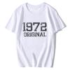 Hipster Hergestellt 1972 Original Vintage T-Shirt Herren Baumwolle T-Shirt Papa Vater Alt Kurzarm T-Shirts Neue Ankunft Oberteile