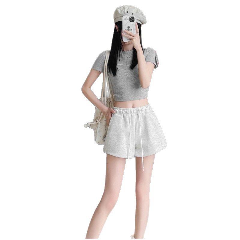 Spice girl sports shorts women's summer new high waist loose wide leg casual pants sweatpants word hot pants