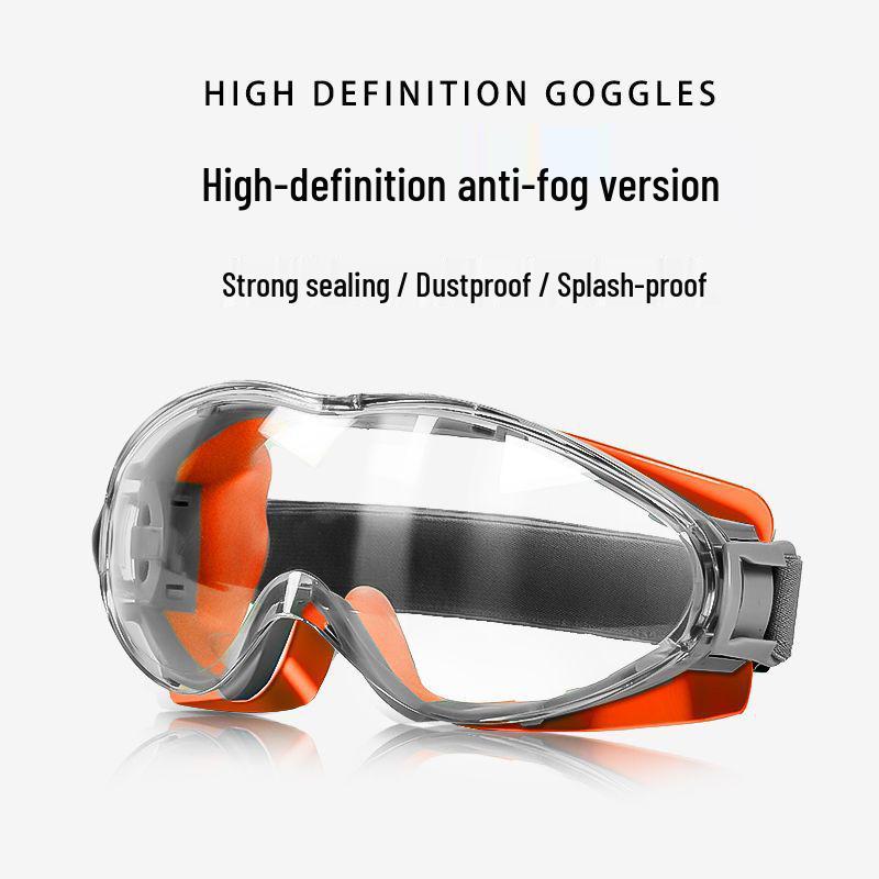High-Definition Anti-Fog Silicone Goggles - Orange Dustproof Riding Eye Protection