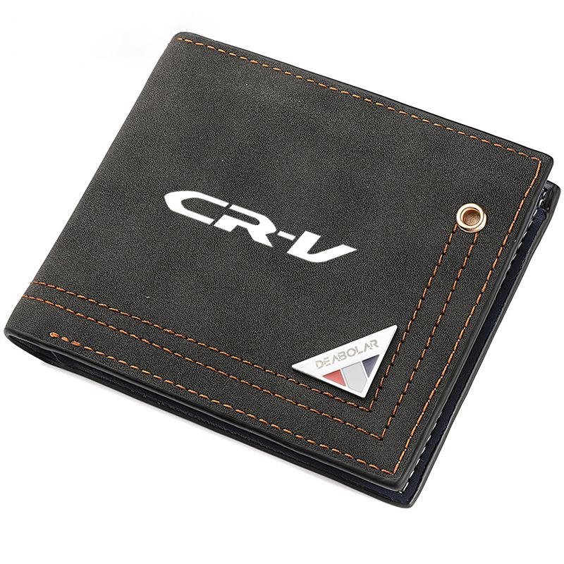 Frosted Leather Car Logo Wallet Coin Pocket Photo Card Men Purses For Honda Mugen Power Civic Accord CRV Hrv Jazz VTEC Accessory FL3