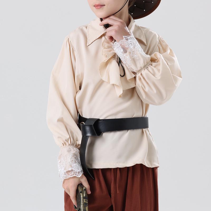 Men's Pirate Pants & Renaissance Ruffled Shirt Costume for Halloween