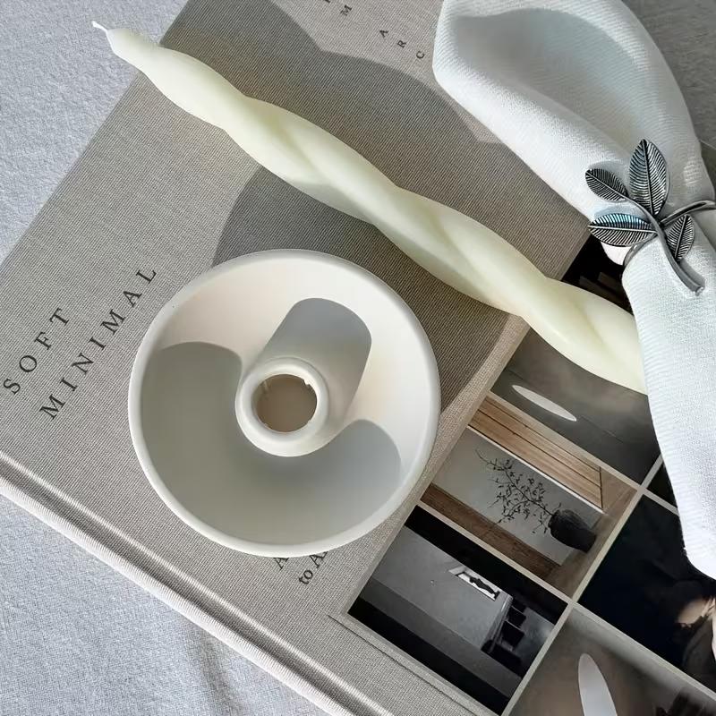 DIY Handmade Round Candle Bowl Insertion Platform Candle Bracket Concrete Ceramic Mold Resin Candlestick Craft Mold