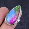 Rainbow Solar Quartz Gemstone Handmade 925 Sterling Silver Ring Size 7 A6o92