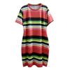 European and American summer new striped slim-fit red large-size fat woman fashion dress women's clothing
