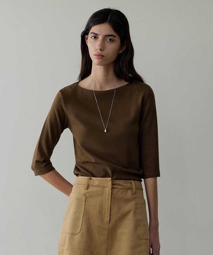 ARTID Cotton Modal Boat Neck Half T-Shirt_4 Colors