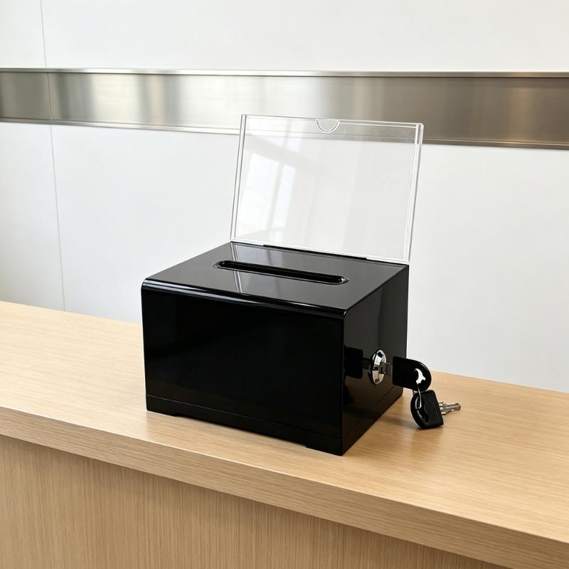 Modern Acrylic Voting Box Designed For Visible Ballot Storage In Various Setting