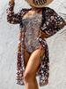 2025 Retro Long Sleeve One-Piece Bikini Cover-up for Women