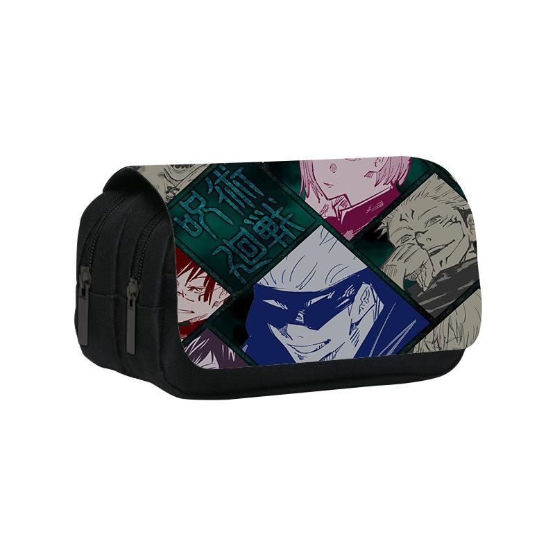 

New trendy Jujutsu Kaisen double-layer pencil case with anime print for elementary and middle school students Jujutsu Kaisen