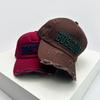 New Unisex Letter Embroidery Broken Style Baseball Hats Breathable Personal Sunshade Peaked Caps Versatile Fashion Street Retro