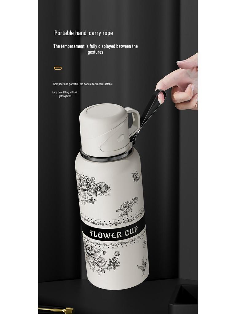 Gardenia 316 Stainless Steel Outdoor Thermos - Large Capacity, Portable, Stylish Tea Cup for Girls