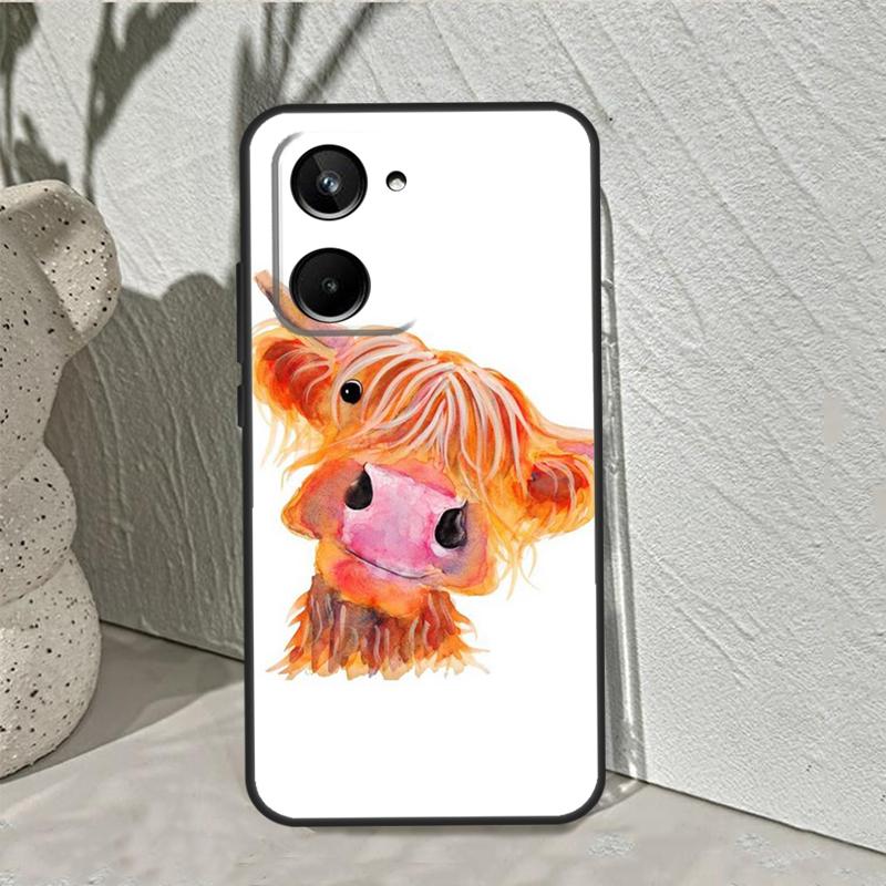 

Милая Хайлендская корова Для Realme 10 11 12 13 14 Pro Plus C55 C71 C75 C67 C63 C51 C61 C53 C35 C65 GT6 GT7 Pro Чехол Realme C33