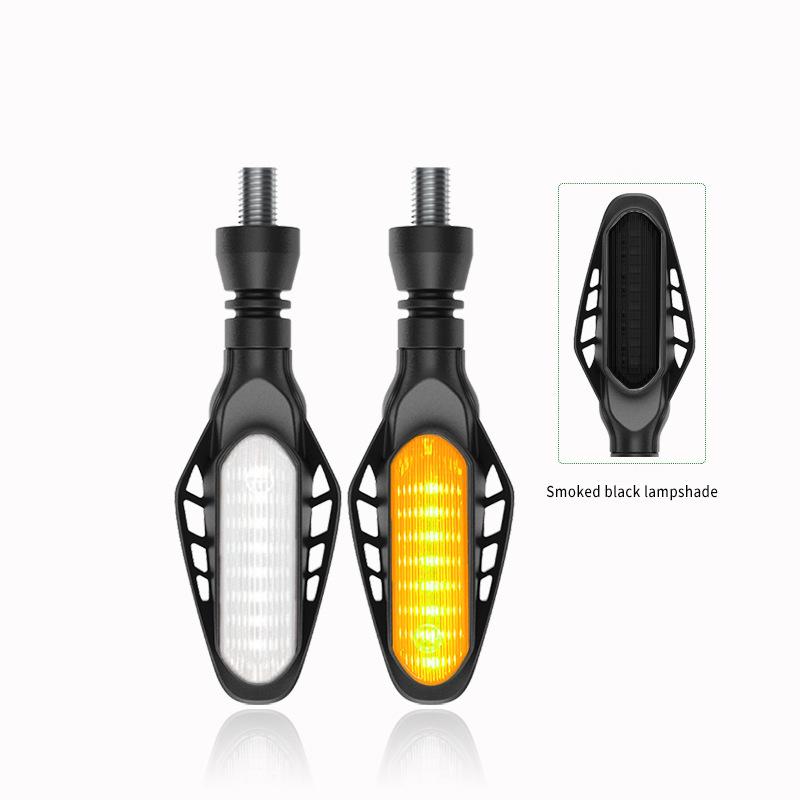 Motorcycle LED Signal Lights Brake Turn Light White Yellow Red DRL Light Flowing Taillight Daytime Running Lamp Indicator 2pcs White Yellow A