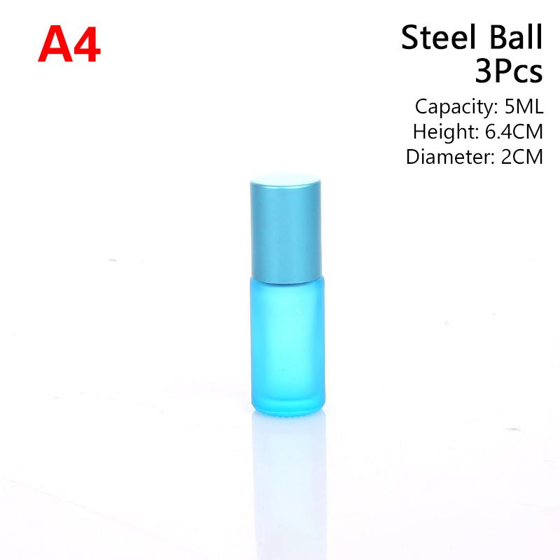3Pcs Essential Oil Roll On Bottle Multicolour Empty Perfume Bottles Glass Containers Skincare Product Container