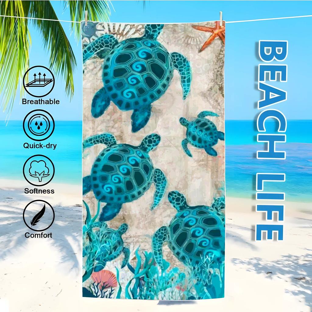 Microfiber Beach Towel Exquisite Prints Thin Quick Dry Absorbent Oversized Towel for Beach Swimming Camping Yoga Bath Sports